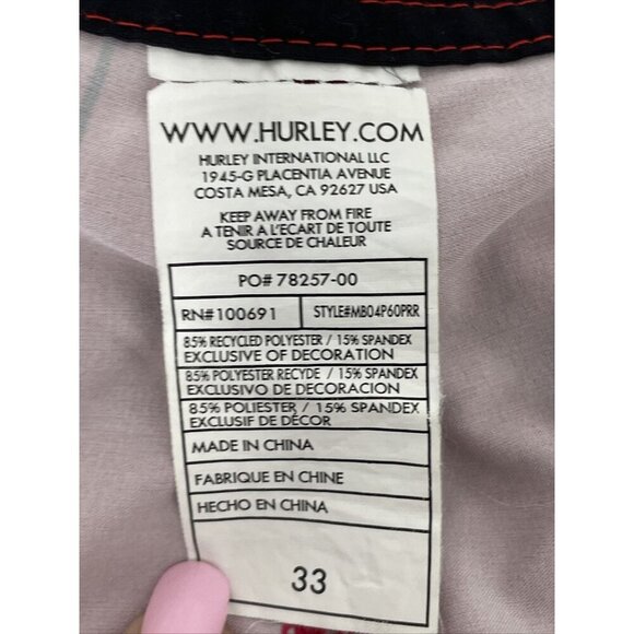 HURLEY Phantom Men's Sz 33 Orange Purple Red Stretch Board Shorts - Picture 6 of 9